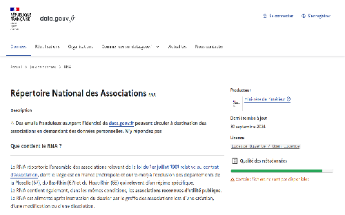 Le répertoire national des associations